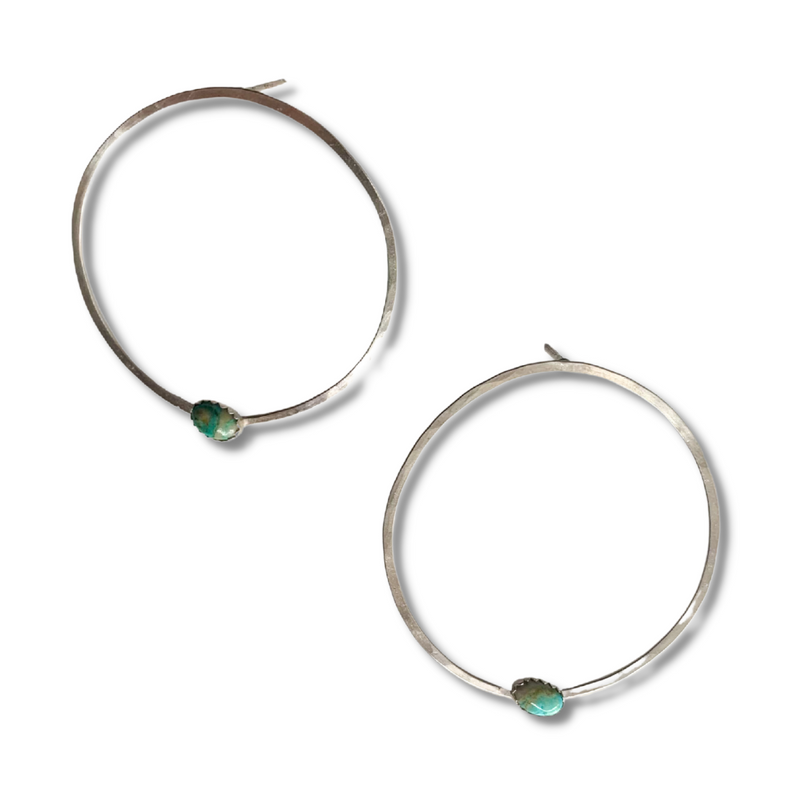 Sterling Silver Textured Circles with Turquoise